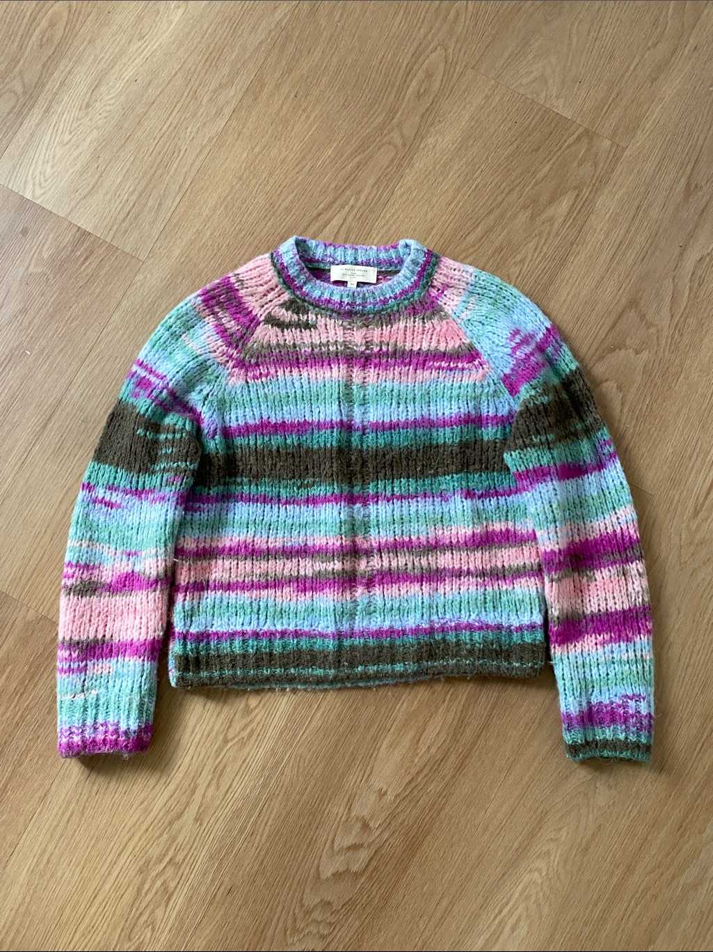 Sezane Striped Multicolor Crewneck Sweater Size Xs Alpaca Wool